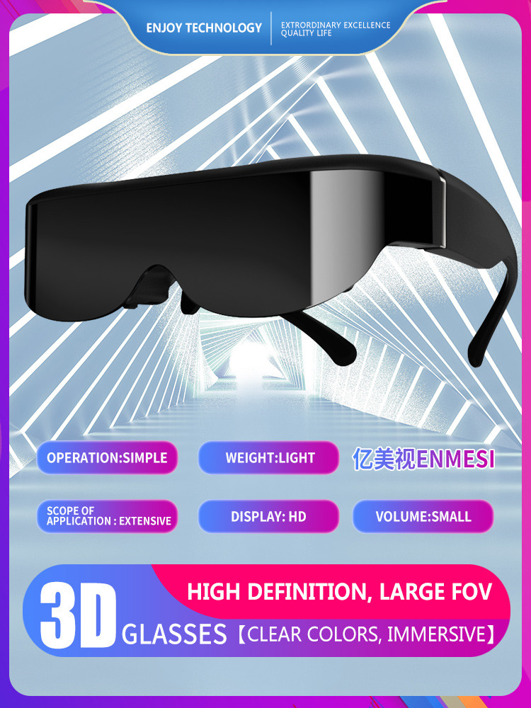 HMD Screen VR Glasses 1280*720 1.7W 4000mAh 3D Smart Video Glasses