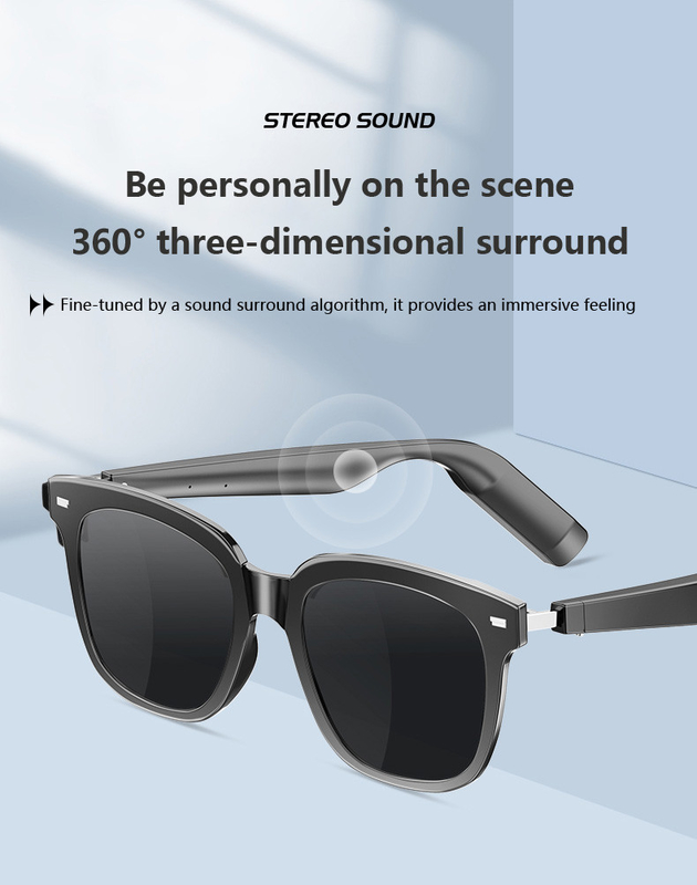 Ultralight Bluetooth 5.3 Smart Glasses with 220mAh Battery Capacity and 8-10 Hours