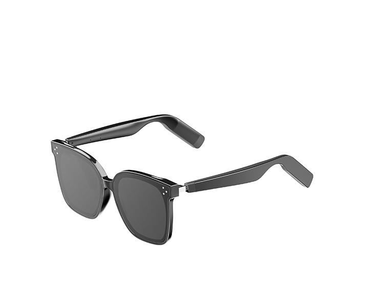 BT 5.3 Bluetooth Smart Sunglasses for Listening to Music 110 mAh * 2 8-10 Hours Black