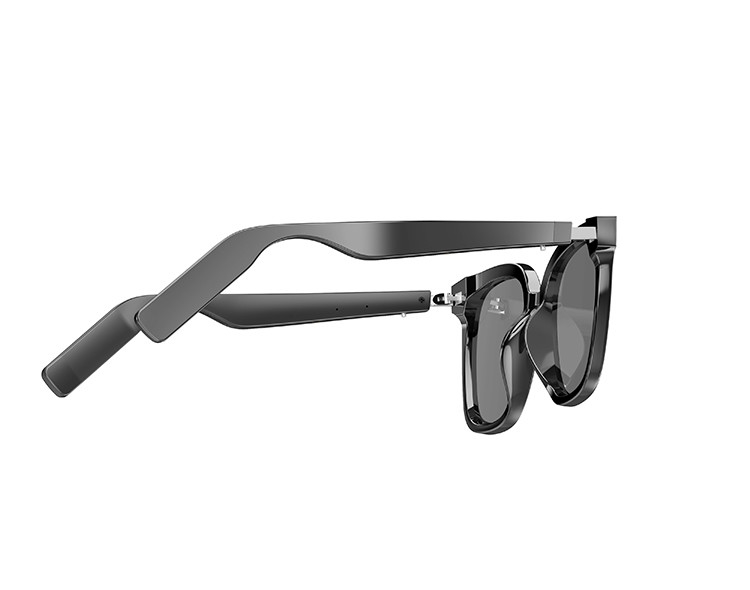 BT 5.3 Bluetooth Smart Sunglasses for Listening to Music 110 mAh * 2 8-10 Hours Black