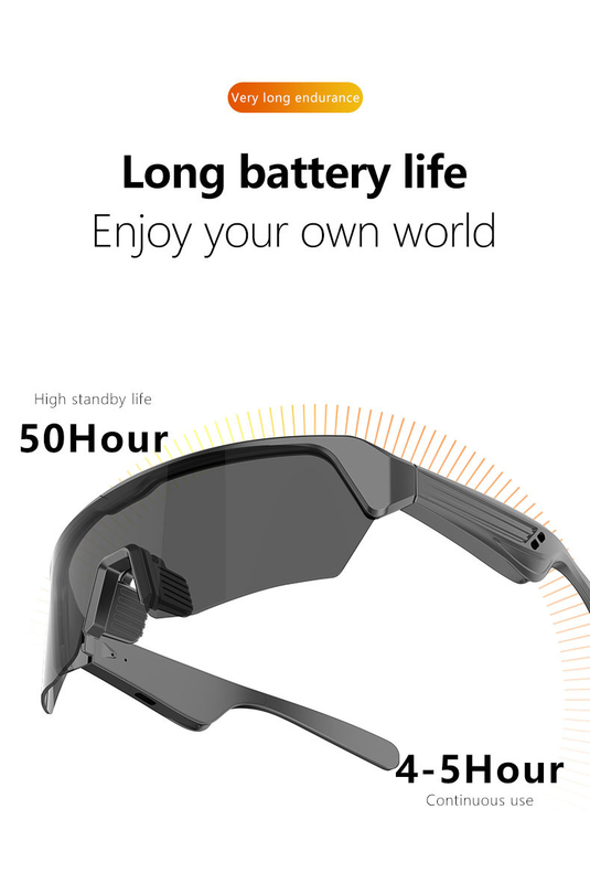 BT 5.3 Version ABS + PC Smart Bluetooth Riding Glasses WIth Stereo & Dual Channel