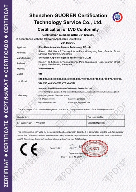 China Shenzhen Anpo Intelligence Technology Co., Ltd. certification
